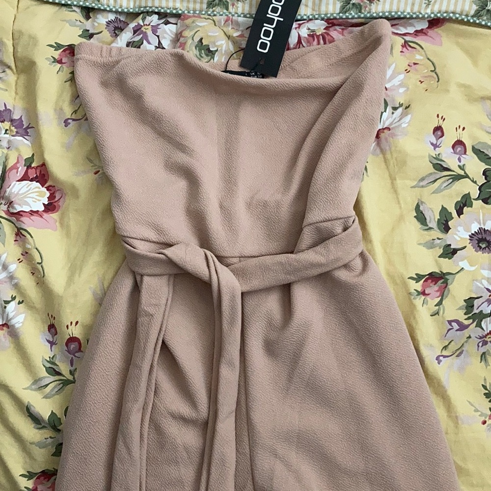 Brand new baby pink strapless jumpsuit from booho